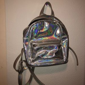 Holographic mini backpack